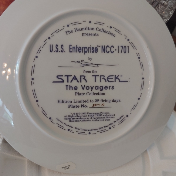 ⭕SOLD⭕Star Trek Plate - Picture 7 of 11
